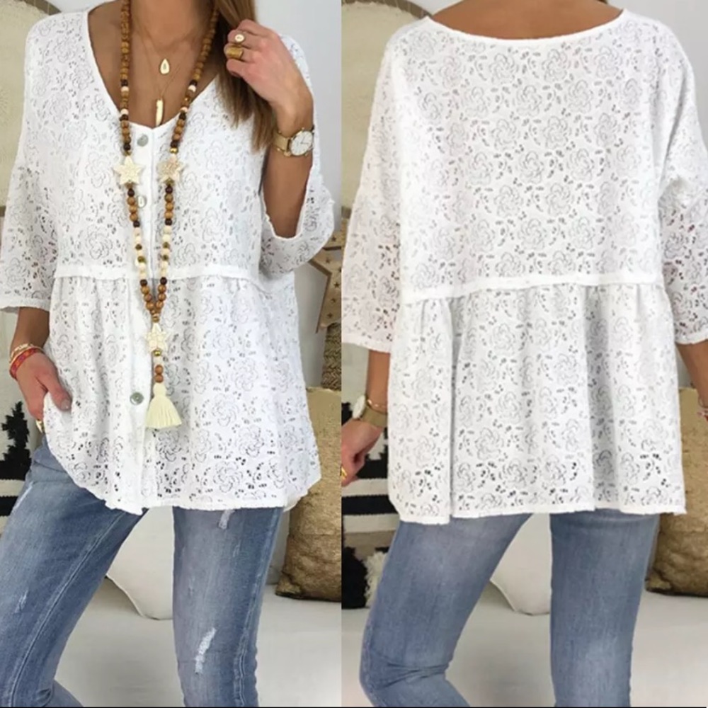 ❤️❤️❤️Fall Autumn LACE TOP - Picture 2 of 3